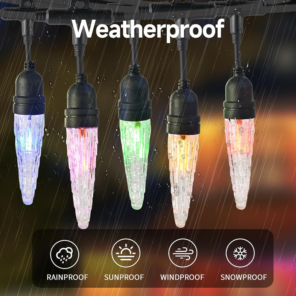 15FT Solar Outdoor String Lights - Waterproof Shatterproof LED Patio Lights with USB Charging Port, 8 Modes Hanging Bistro Lights for Camping, Backyard, Balcony & Garden Decor