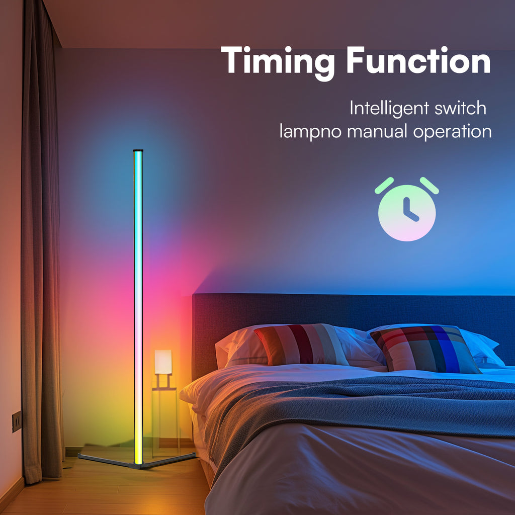 WAVELL LED Black Corner Floor Lamp